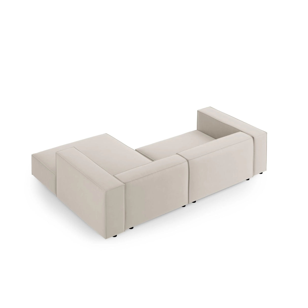 Arendal 3-Sitzer Ecksofa, Rechte Seite, aus Samt in Ecru (Casino Sand), 224x166x70 cm von Cosmopolitan Design – Bild 4