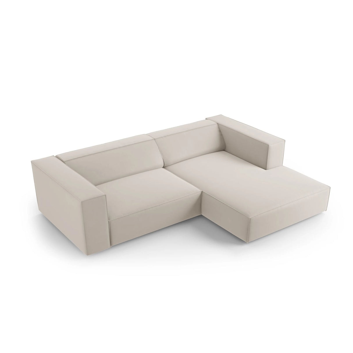 Arendal 3-Sitzer Ecksofa, Rechte Seite, aus Samt in Ecru (Casino Sand), 224x166x70 cm von Cosmopolitan Design – Bild 5