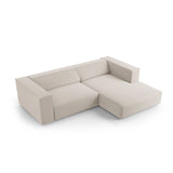 Arendal 3-Sitzer Ecksofa, Rechte Seite, aus Samt in Ecru (Casino Sand), 224x166x70 cm von Cosmopolitan Design – Bild 5