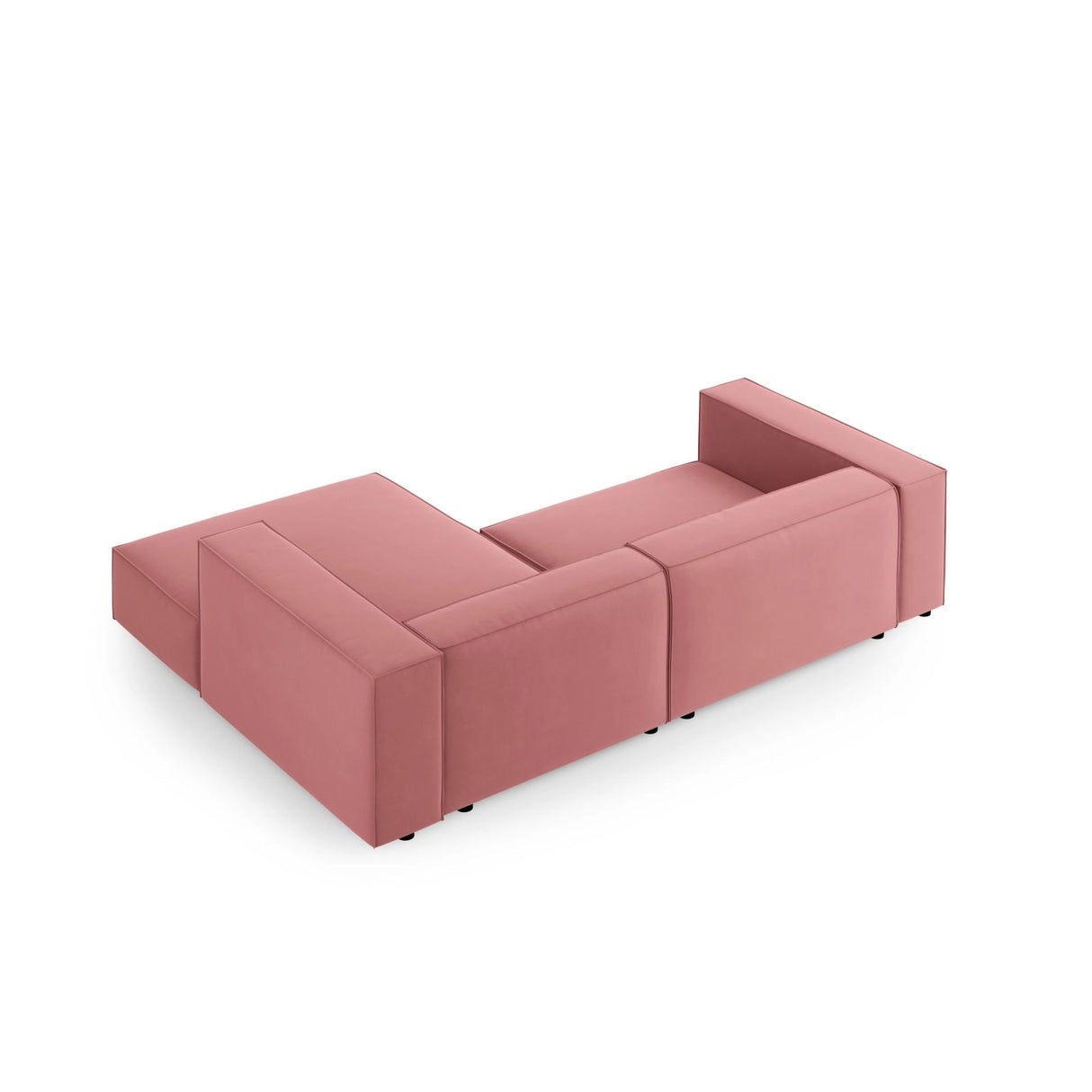 Arendal 3-Sitzer Ecksofa, Rechte Seite, aus Samt in Flamingo (Casino Salmon), 224x166x70 cm von Cosmopolitan Design – Bild 4