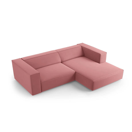 Arendal 3-Sitzer Ecksofa, Rechte Seite, aus Samt in Flamingo (Casino Salmon), 224x166x70 cm von Cosmopolitan Design – Bild 5