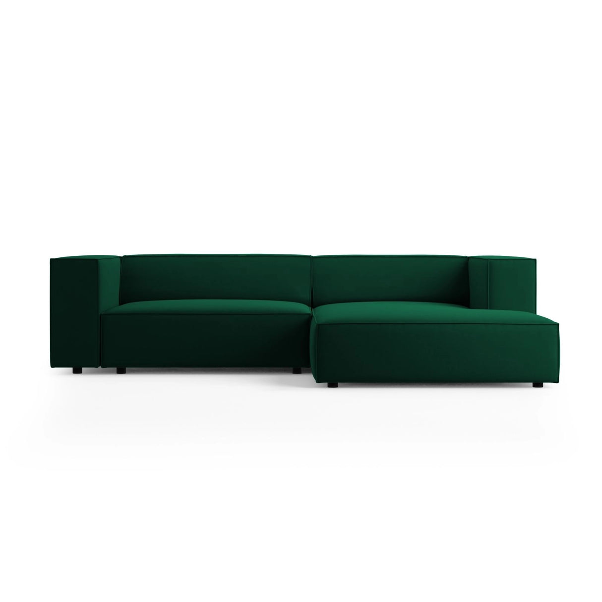 Arendal 3-Sitzer Ecksofa, Rechte Seite, aus Samt in Flaschengrün (Casino Deep Green), 224x166x70 cm von Cosmopolitan Design – Bild 1