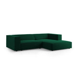 Arendal 3-Sitzer Ecksofa, Rechte Seite, aus Samt in Flaschengrün (Casino Deep Green), 224x166x70 cm von Cosmopolitan Design – Bild 3