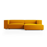Arendal 3-Sitzer Ecksofa, Rechte Seite, aus Samt in Gelb (Casino Mostaza), 224x166x70 cm von Cosmopolitan Design – Bild 1
