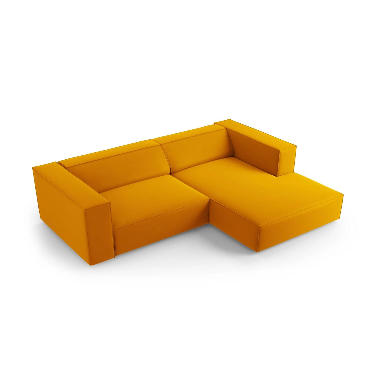 Arendal 3-Sitzer Ecksofa, Rechte Seite, aus Samt in Gelb (Casino Mostaza), 224x166x70 cm von Cosmopolitan Design – Bild 5