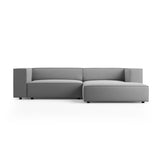 Arendal 3-Sitzer Ecksofa, Rechte Seite, aus Samt in Hellgrau (Casino Ash), 224x166x70 cm von Cosmopolitan Design – Bild 1
