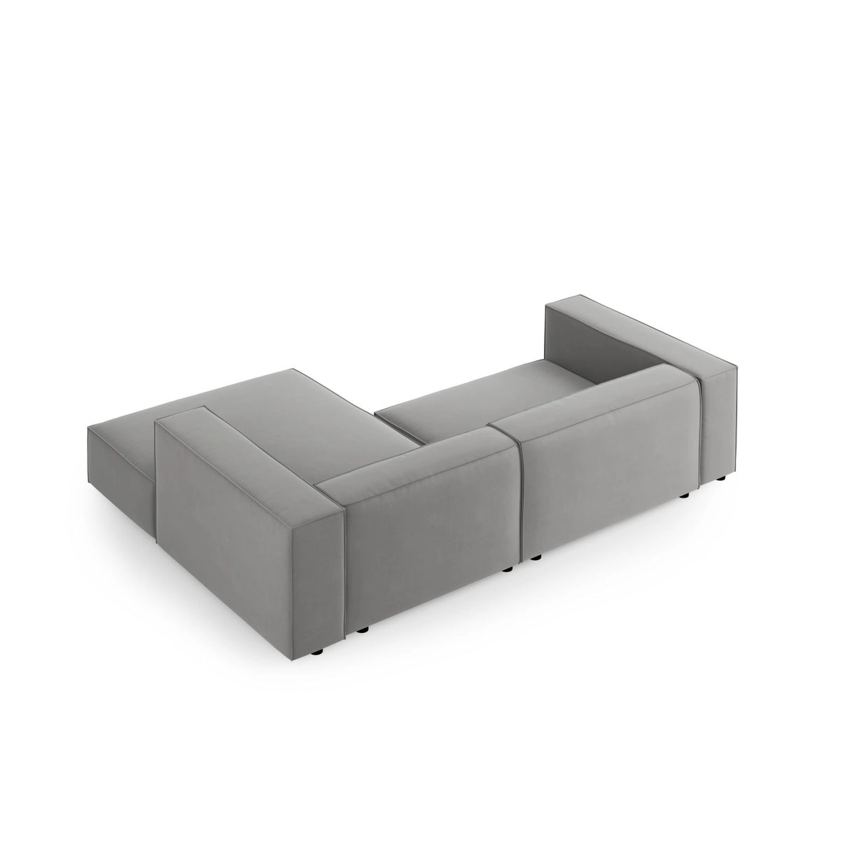 Arendal 3-Sitzer Ecksofa, Rechte Seite, aus Samt in Hellgrau (Casino Ash), 224x166x70 cm von Cosmopolitan Design – Bild 4