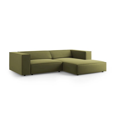 Arendal 3-Sitzer Ecksofa, Rechte Seite, aus Samt in Hellgrün (Casino Forest), 224x166x70 cm von Cosmopolitan Design – Bild 3