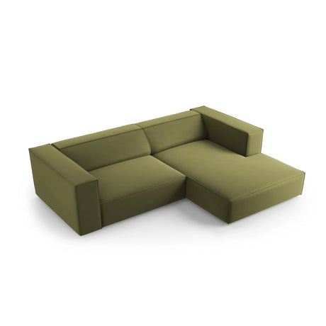 Arendal 3-Sitzer Ecksofa, Rechte Seite, aus Samt in Hellgrün (Casino Forest), 224x166x70 cm von Cosmopolitan Design – Bild 5