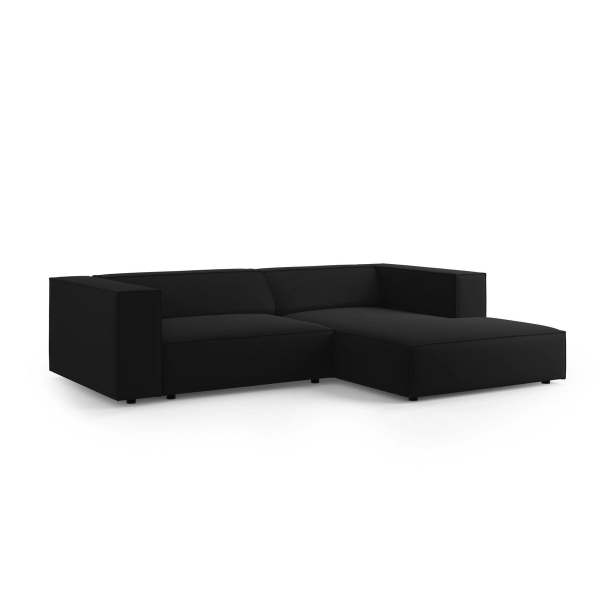 Arendal 3-Sitzer Ecksofa, Rechte Seite, aus Samt in Schwarz (Casino Black), 224x166x70 cm von Cosmopolitan Design – Bild 3