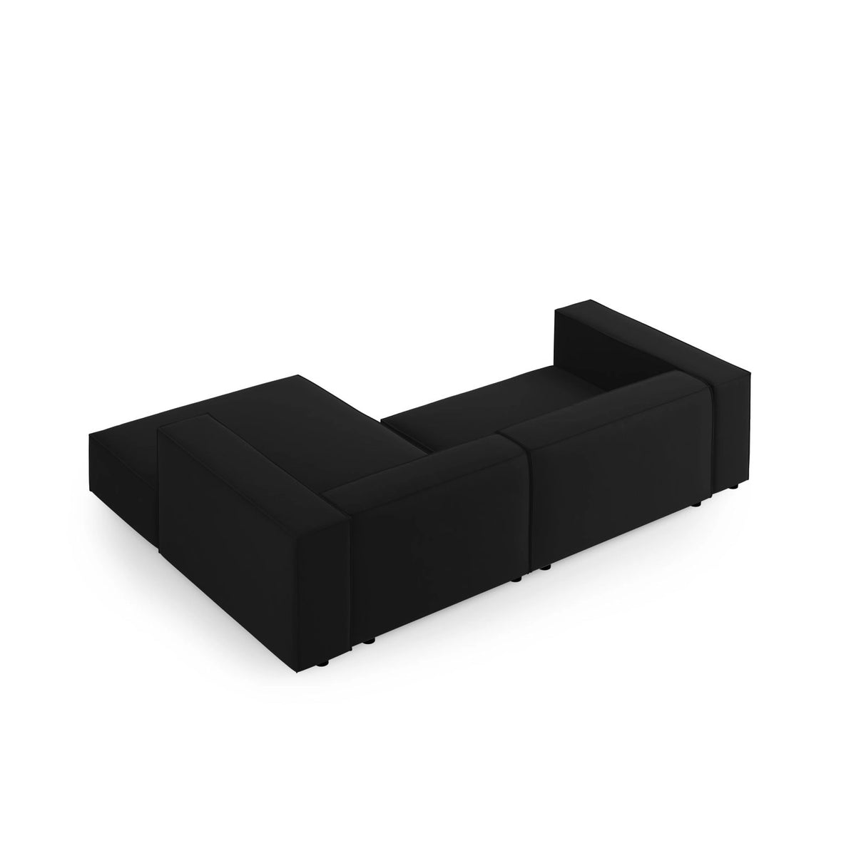 Arendal 3-Sitzer Ecksofa, Rechte Seite, aus Samt in Schwarz (Casino Black), 224x166x70 cm von Cosmopolitan Design – Bild 4