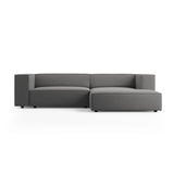 Arendal 3-Sitzer Ecksofa, Rechte Seite, aus Samt in Warmes Grau (Casino Anthracite), 224x166x70 cm von Cosmopolitan Design – Bild 1