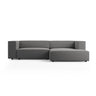 Arendal 3-Sitzer Ecksofa, Rechte Seite, aus Samt in Warmes Grau (Casino Anthracite), 224x166x70 cm von Cosmopolitan Design – Bild 1