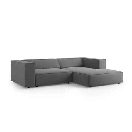 Arendal 3-Sitzer Ecksofa, Rechte Seite, aus Samt in Warmes Grau (Casino Anthracite), 224x166x70 cm von Cosmopolitan Design – Bild 3