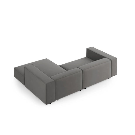 Arendal 3-Sitzer Ecksofa, Rechte Seite, aus Samt in Warmes Grau (Casino Anthracite), 224x166x70 cm von Cosmopolitan Design – Bild 4