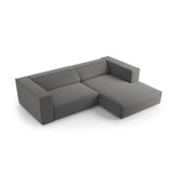 Arendal 3-Sitzer Ecksofa, Rechte Seite, aus Samt in Warmes Grau (Casino Anthracite), 224x166x70 cm von Cosmopolitan Design – Bild 5
