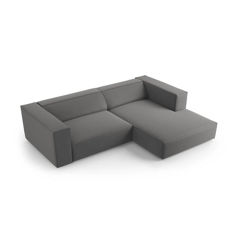 Arendal 3-Sitzer Ecksofa, Rechte Seite, aus Samt in Warmes Grau (Casino Anthracite), 224x166x70 cm von Cosmopolitan Design – Bild 5