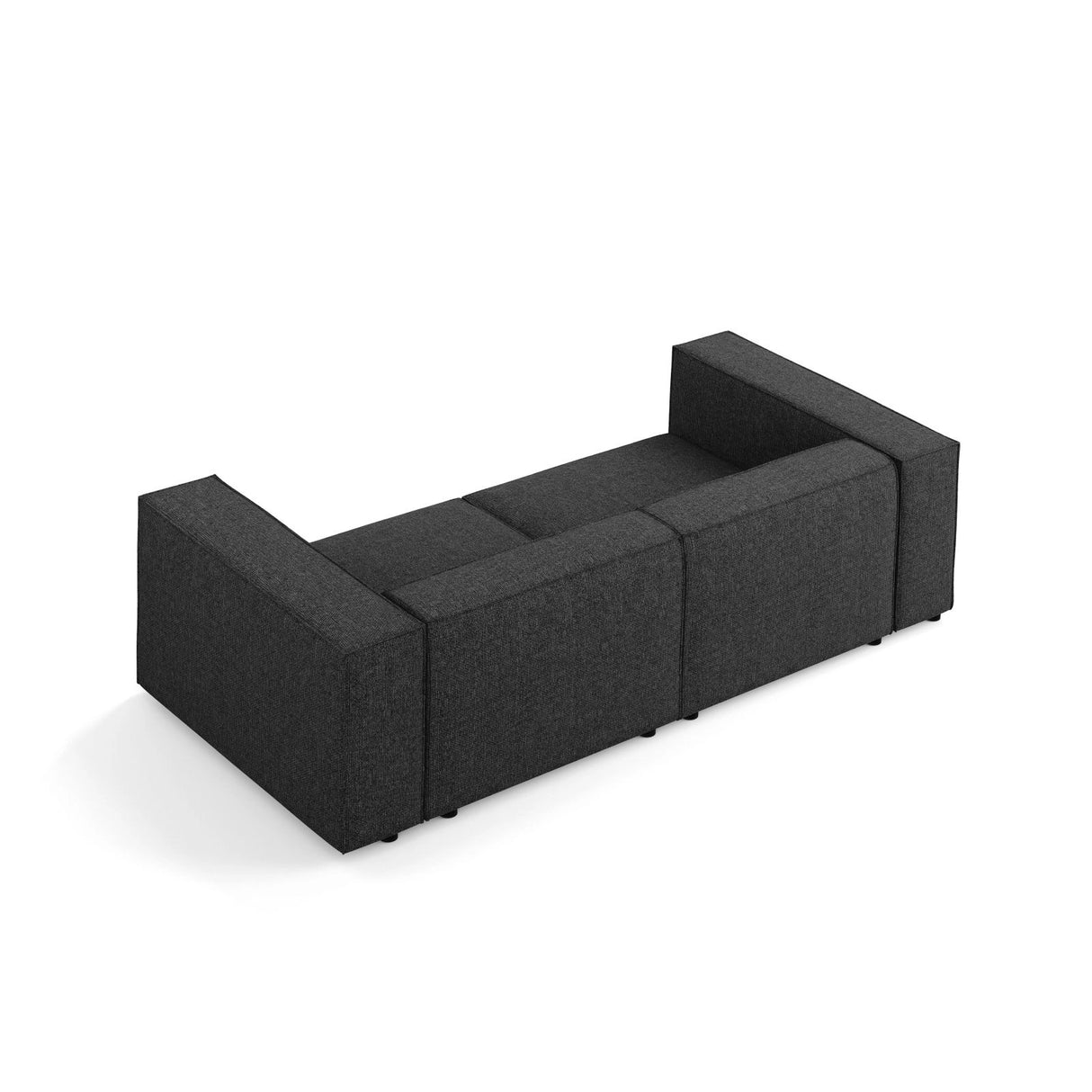Arendal 3-Sitzer Sofa aus Chenille in Schwarz (Haga 19), 204x102x70 cm von Cosmopolitan Design – Bild 4
