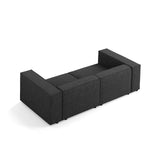Arendal 3-Sitzer Sofa aus Chenille in Schwarz (Haga 19), 204x102x70 cm von Cosmopolitan Design – Bild 4