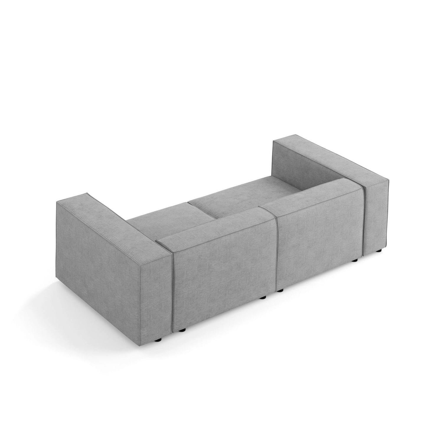 Arendal 3-Sitzer Sofa aus Chenille mit Cordoptik in Dunkelgrau (Brave Me 3), 204x102x70 cm von Cosmopolitan Design – Bild 4