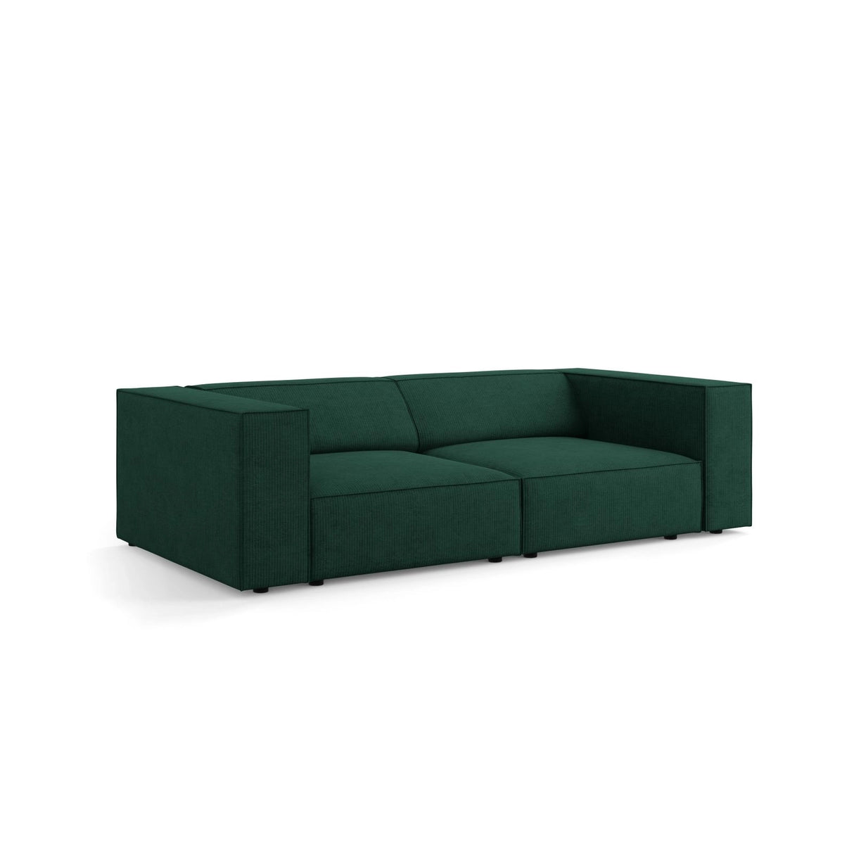 Arendal 3-Sitzer Sofa aus Chenille mit Cordoptik in Flaschengrün (Brave Me 10), 204x102x70 cm von Cosmopolitan Design – Bild 3