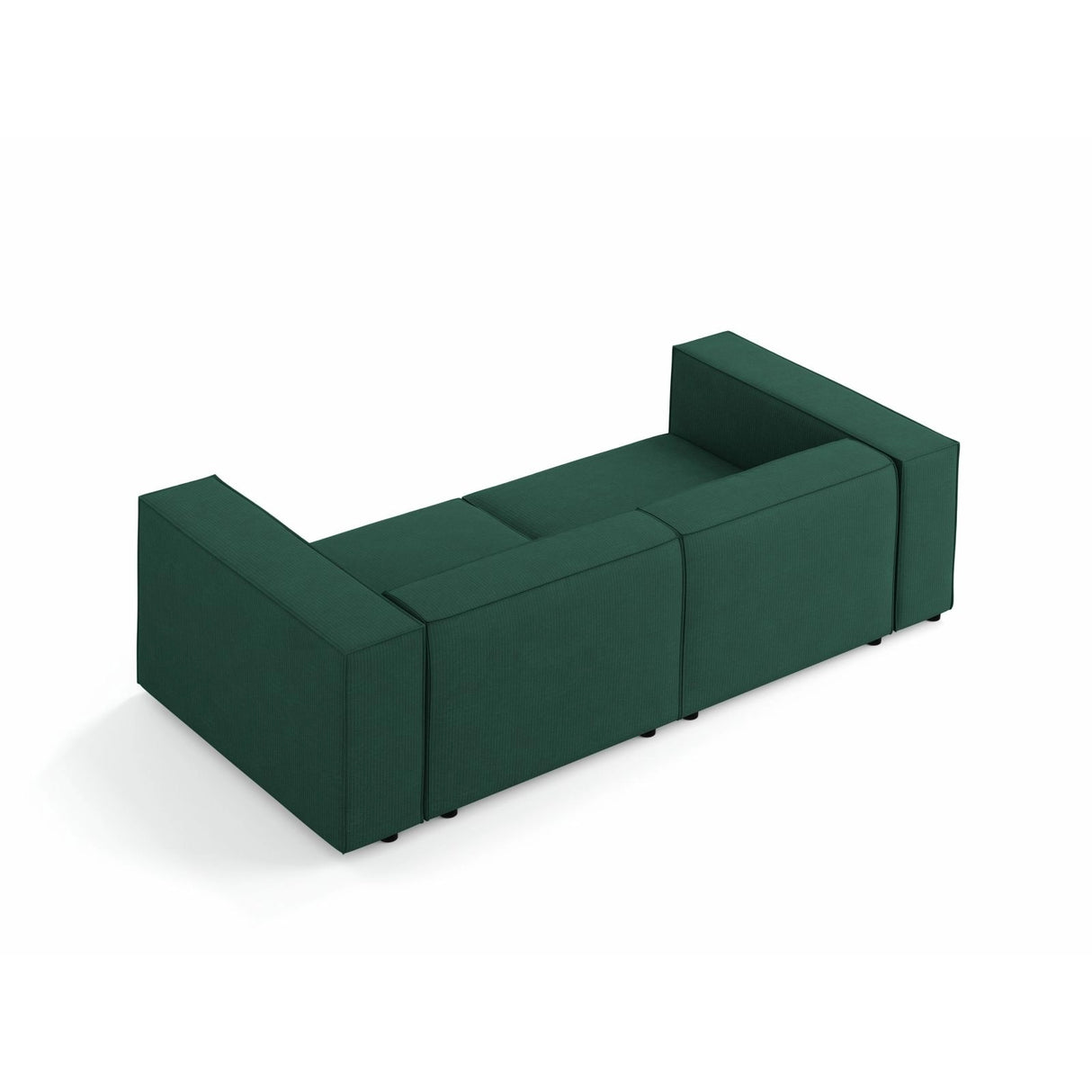 Arendal 3-Sitzer Sofa aus Chenille mit Cordoptik in Flaschengrün (Brave Me 10), 204x102x70 cm von Cosmopolitan Design – Bild 4