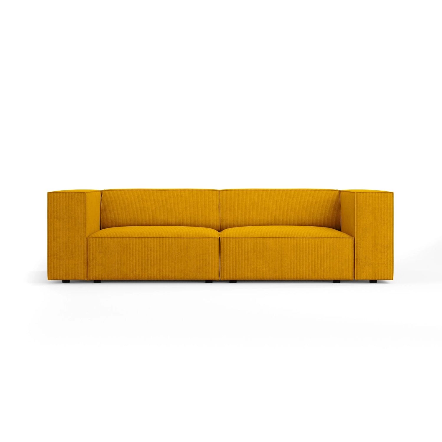 Arendal 3-Sitzer Sofa aus Chenille mit Cordoptik in Senf (Brave Me 13), 204x102x70 cm von Cosmopolitan Design – Bild 1