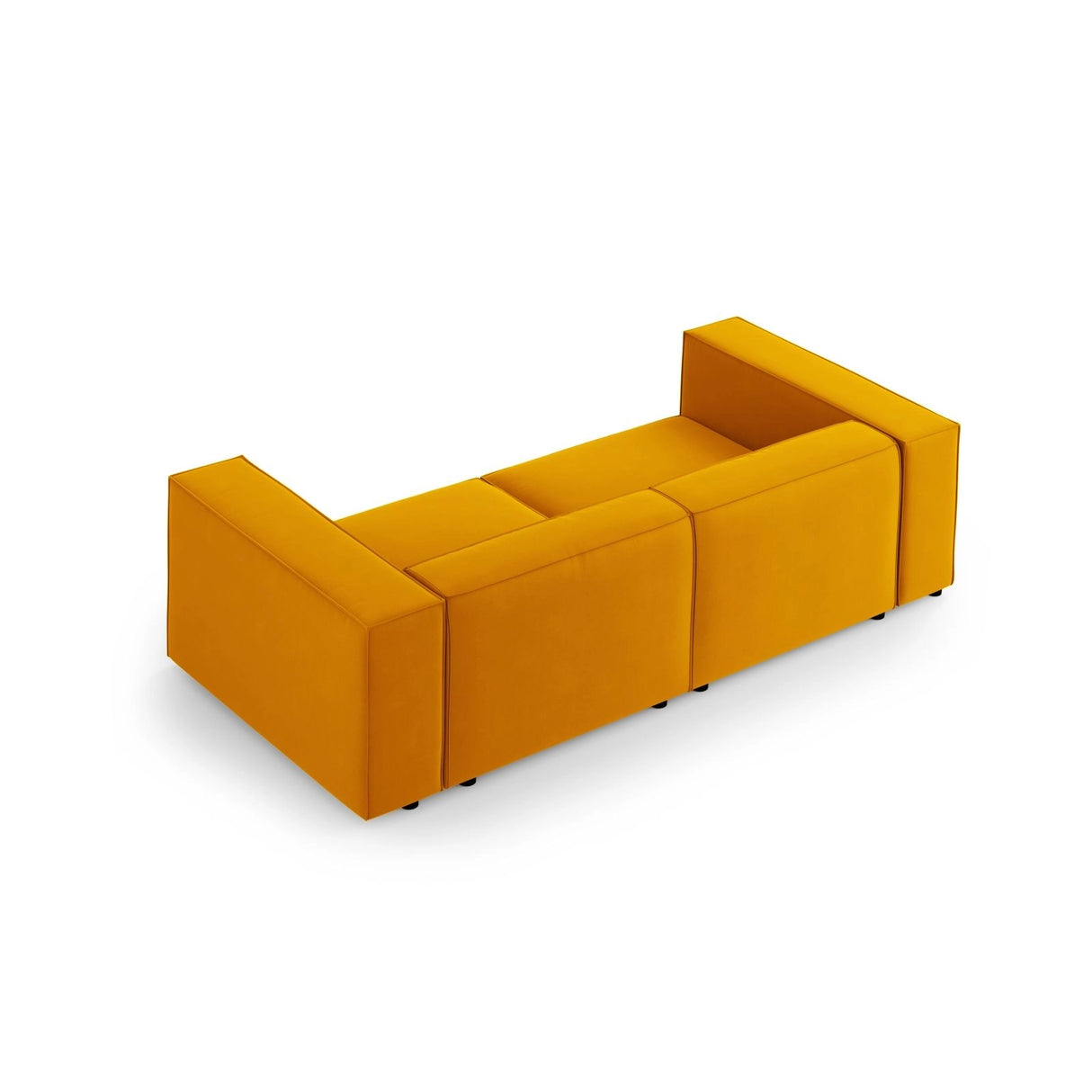 Arendal 3-Sitzer Sofa aus Samt in Gelb (Casino Mostaza), 204x102x70 cm von Cosmopolitan Design – Bild 4