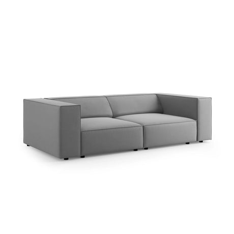 Arendal 3-Sitzer Sofa aus Samt in Hellgrau (Casino Ash), 204x102x70 cm von Cosmopolitan Design – Bild 3