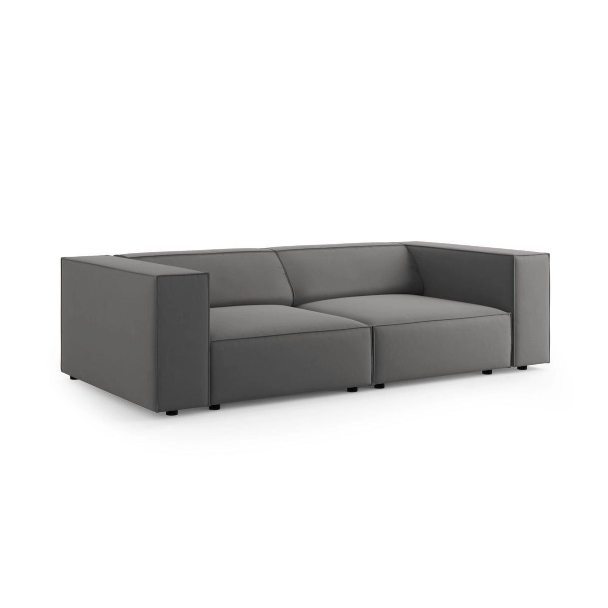 Arendal 3-Sitzer Sofa aus Samt in Warmes Grau (Casino Anthracite), 204x102x70 cm von Cosmopolitan Design – Bild 3