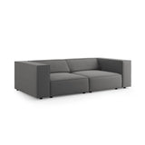 Arendal 3-Sitzer Sofa aus Samt in Warmes Grau (Casino Anthracite), 204x102x70 cm von Cosmopolitan Design – Bild 3