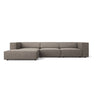 Arendal 4-Sitzer Ecksofa, Linke Seite, aus Chenille in Grau (Haga 16), 284x166x70 cm von Cosmopolitan Design – Bild 1