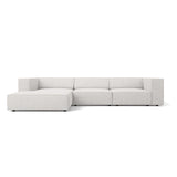 Arendal 4-Sitzer Ecksofa, Linke Seite, aus Chenille in Hellgrau (Haga 06), 284x166x70 cm von Cosmopolitan Design – Bild 1