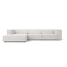 Arendal 4-Sitzer Ecksofa, Linke Seite, aus Chenille in Hellgrau (Haga 06), 284x166x70 cm von Cosmopolitan Design – Bild 1
