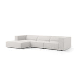 Arendal 4-Sitzer Ecksofa, Linke Seite, aus Chenille in Hellgrau (Haga 06), 284x166x70 cm von Cosmopolitan Design – Bild 3
