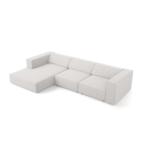 Arendal 4-Sitzer Ecksofa, Linke Seite, aus Chenille in Hellgrau (Haga 06), 284x166x70 cm von Cosmopolitan Design – Bild 5