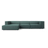 Arendal 4-Sitzer Ecksofa, Linke Seite, aus Chenille in Petrol (Haga 78), 284x166x70 cm von Cosmopolitan Design – Bild 1