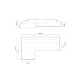 Arendal 4-Sitzer Ecksofa, Linke Seite, aus Chenille in Petrol (Haga 78), 284x166x70 cm von Cosmopolitan Design – Bild 2