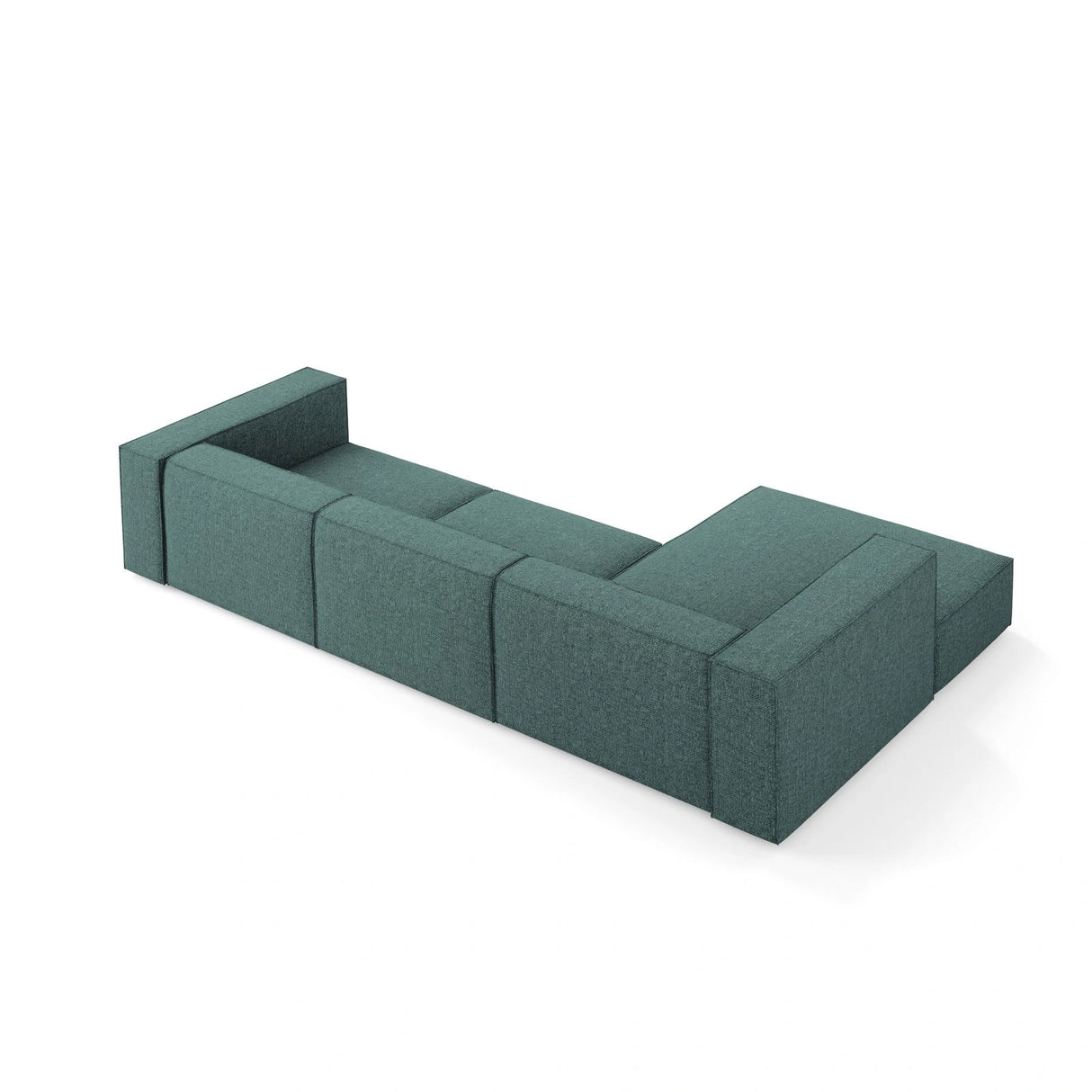 Arendal 4-Sitzer Ecksofa, Linke Seite, aus Chenille in Petrol (Haga 78), 284x166x70 cm von Cosmopolitan Design – Bild 4