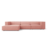 Arendal 4-Sitzer Ecksofa, Linke Seite, aus Chenille in Rosa (Haga 52), 284x166x70 cm von Cosmopolitan Design – Bild 1