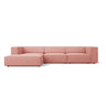 Arendal 4-Sitzer Ecksofa, Linke Seite, aus Chenille in Rosa (Haga 52), 284x166x70 cm von Cosmopolitan Design – Bild 1