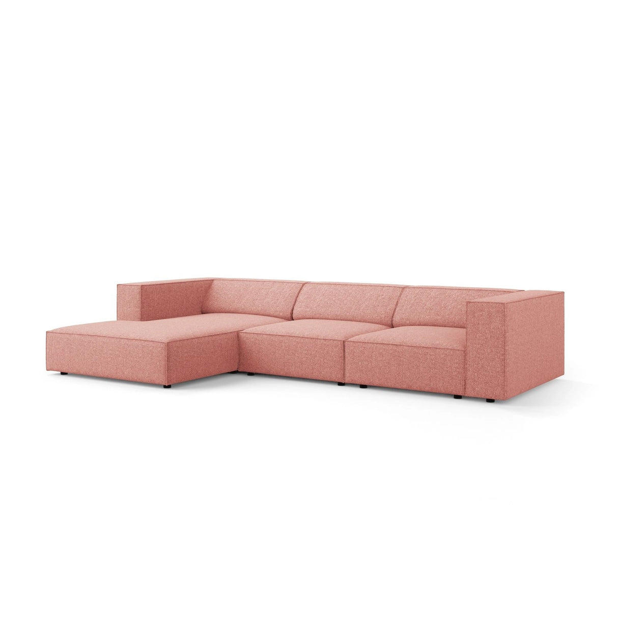 Arendal 4-Sitzer Ecksofa, Linke Seite, aus Chenille in Rosa (Haga 52), 284x166x70 cm von Cosmopolitan Design – Bild 3
