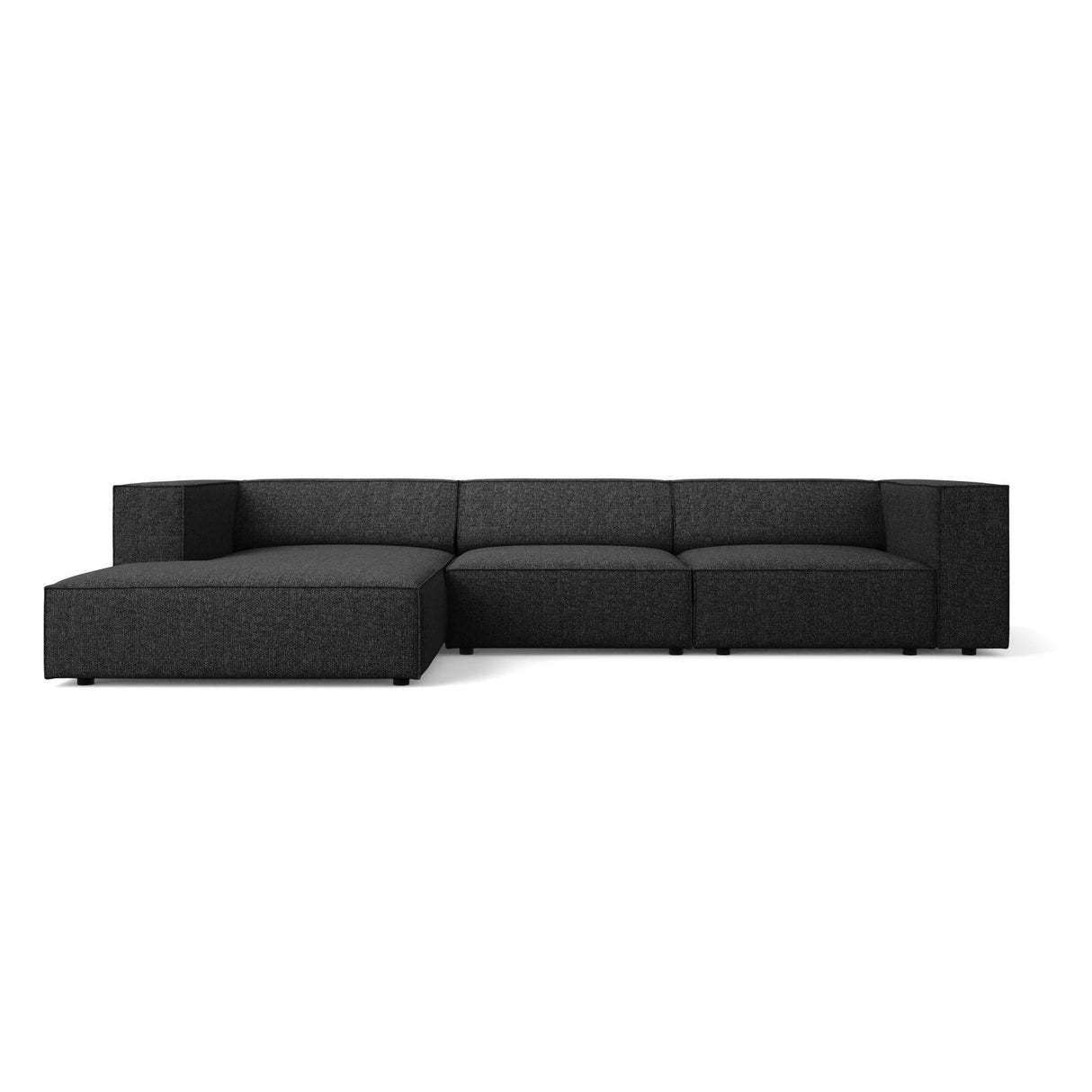 Arendal 4-Sitzer Ecksofa, Linke Seite, aus Chenille in Schwarz (Haga 19), 284x166x70 cm von Cosmopolitan Design – Bild 1