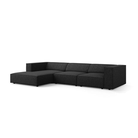 Arendal 4-Sitzer Ecksofa, Linke Seite, aus Chenille in Schwarz (Haga 19), 284x166x70 cm von Cosmopolitan Design – Bild 3