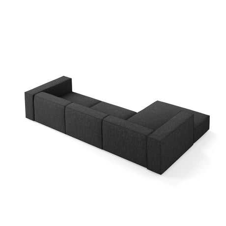 Arendal 4-Sitzer Ecksofa, Linke Seite, aus Chenille in Schwarz (Haga 19), 284x166x70 cm von Cosmopolitan Design – Bild 4