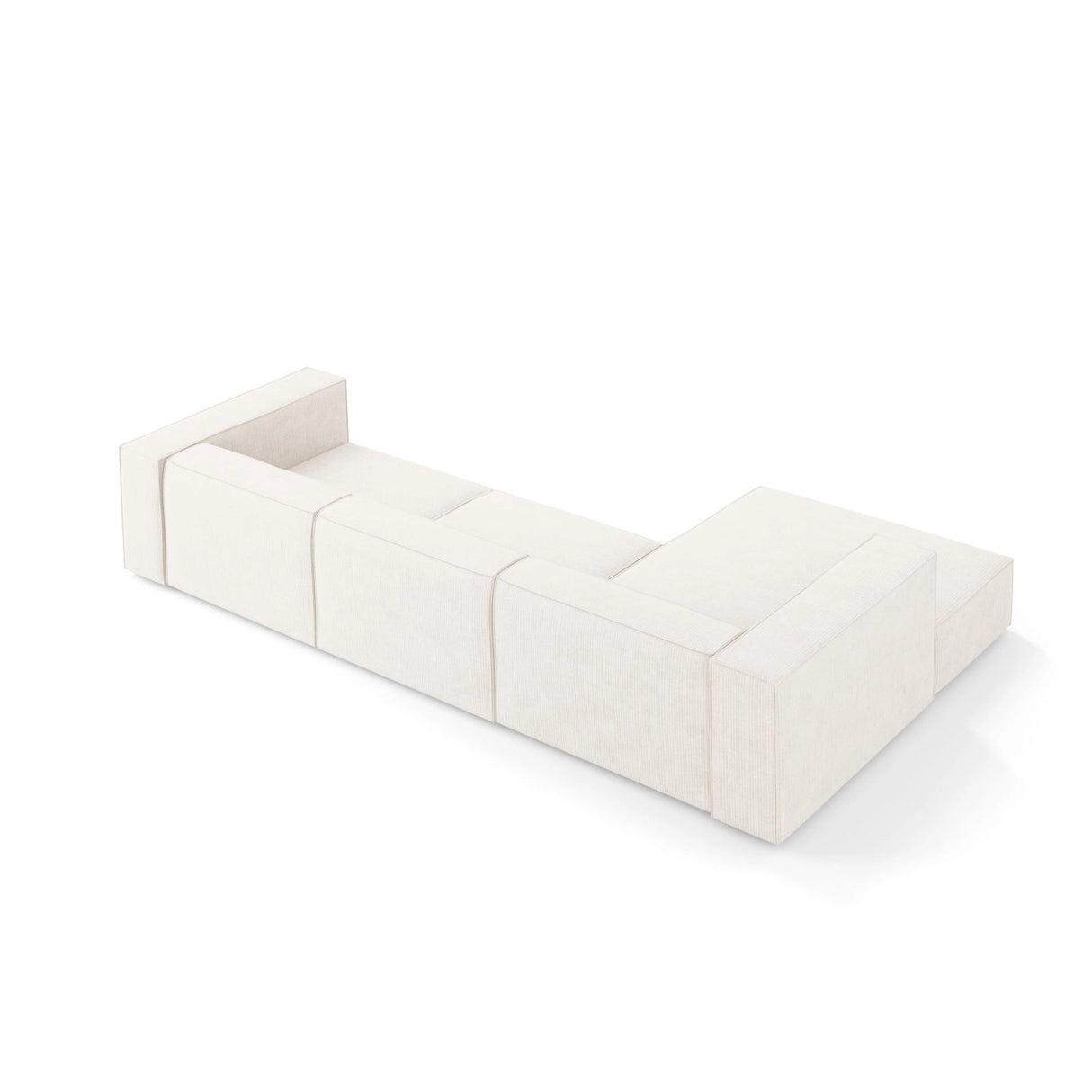 Arendal 4-Sitzer Ecksofa, Linke Seite, aus Chenille mit Cordoptik in Elfenbein (Brave Me 1), 284x166x70 cm von Cosmopolitan Design – Bild 4