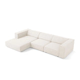 Arendal 4-Sitzer Ecksofa, Linke Seite, aus Chenille mit Cordoptik in Elfenbein (Brave Me 1), 284x166x70 cm von Cosmopolitan Design – Bild 5