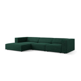 Arendal 4-Sitzer Ecksofa, Linke Seite, aus Chenille mit Cordoptik in Flaschengrün (Brave Me 10), 284x166x70 cm von Cosmopolitan Design – Bild 3