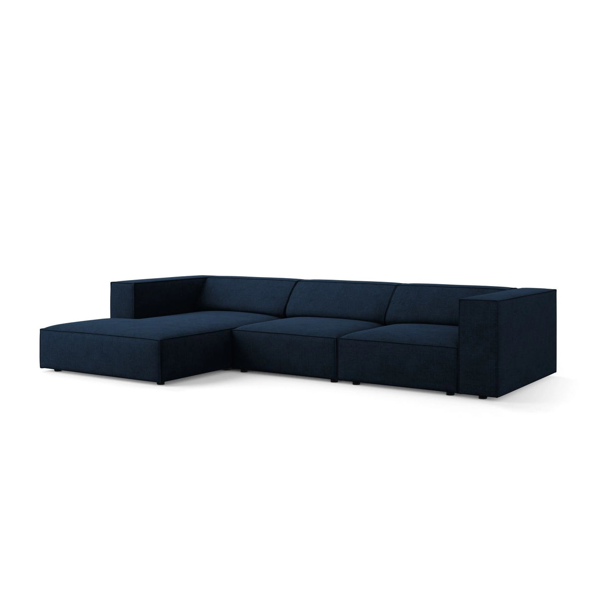 Arendal 4-Sitzer Ecksofa, Linke Seite, aus Chenille mit Cordoptik in Königsblau (Brave Me 7), 284x166x70 cm von Cosmopolitan Design – Bild 3