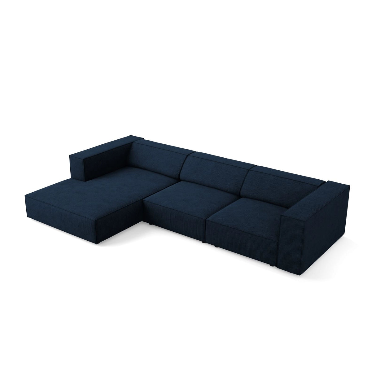Arendal 4-Sitzer Ecksofa, Linke Seite, aus Chenille mit Cordoptik in Königsblau (Brave Me 7), 284x166x70 cm von Cosmopolitan Design – Bild 5
